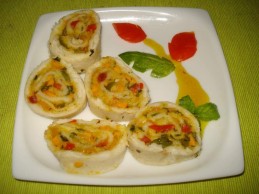 Mango salsa filled pinwheels sandwich recipe